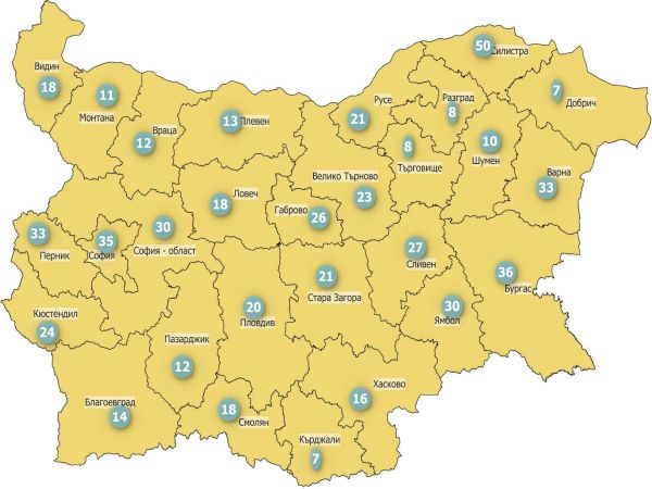 23,9‱ е средната за страната 14-дневна заболеваемост от COVID-19 към