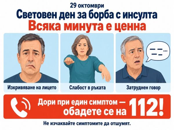 Отбелязваме Световния ден за борба с инсулта
